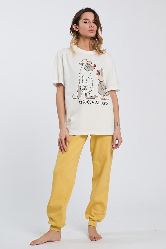 MAGLIA BIANCA DONNA 6711 LUPO HAPPY PEOPLE